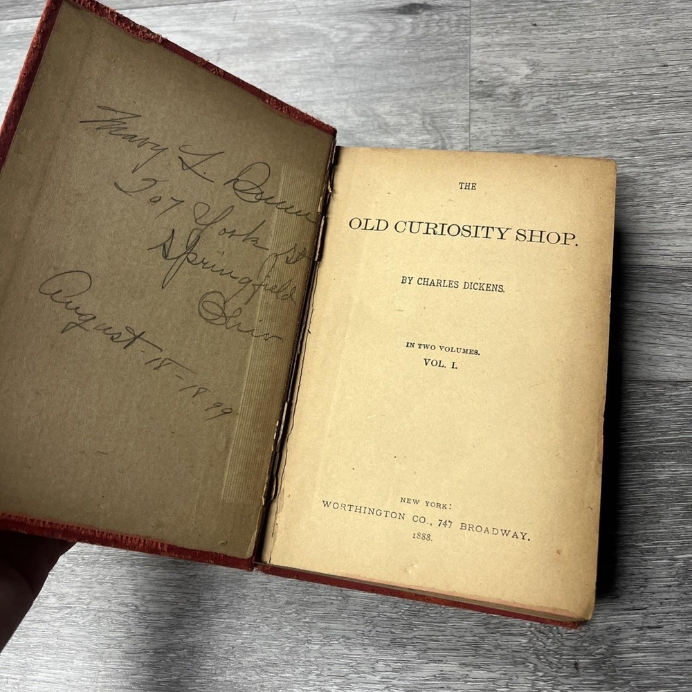 The Old Curiosity Shop by Charles Dickens, published in 1888 by Worthington Co - Picture 3 of 9